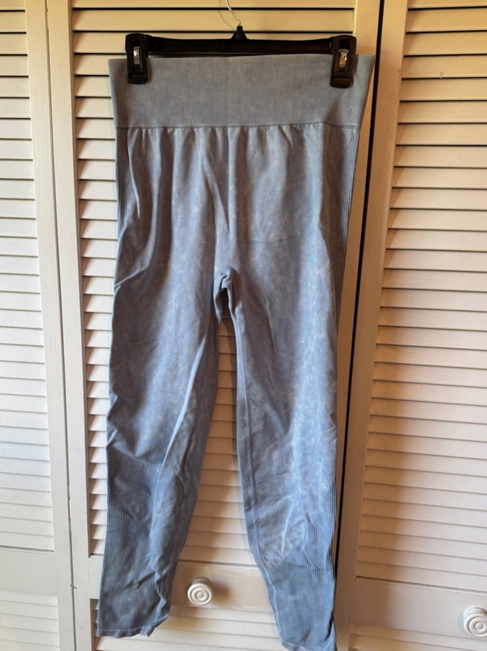 PINK Victoria's Secret Blue Ribbed High-Waist Leggings